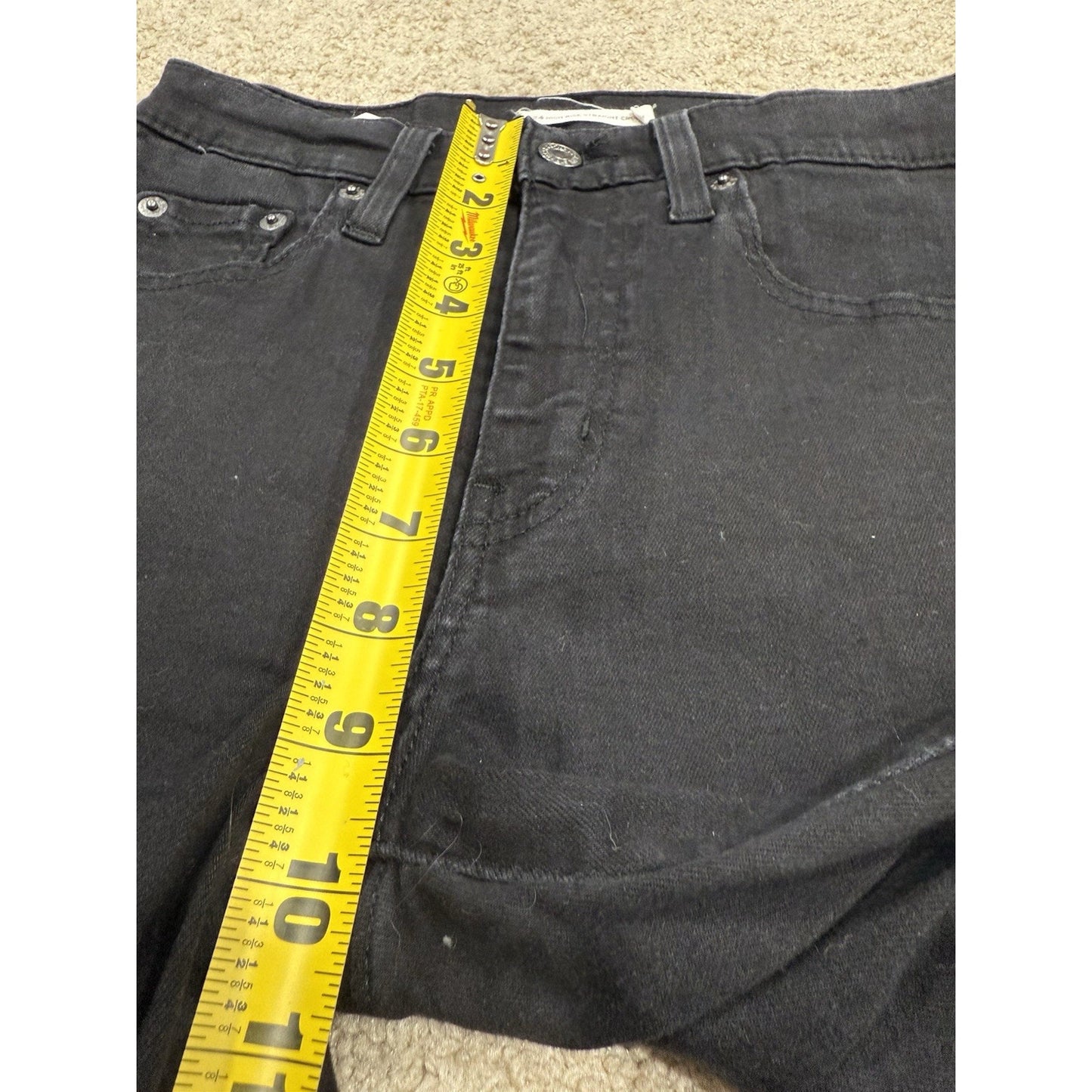 Levi's Premium 724 Black Jeans High Rise Straight Crop Women’s Size 26