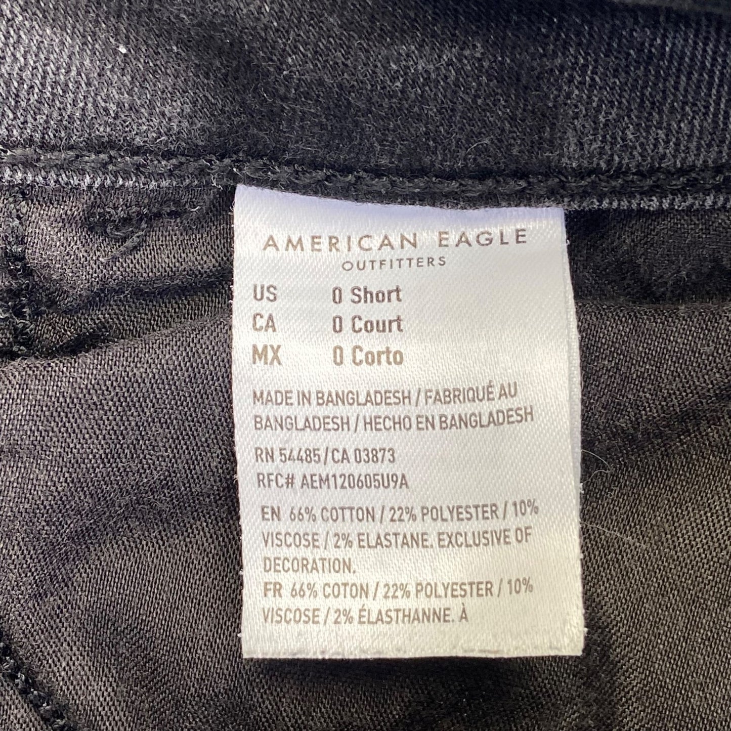 American Eagle Women's Skinny Jeans Size 0 Short Black Denim