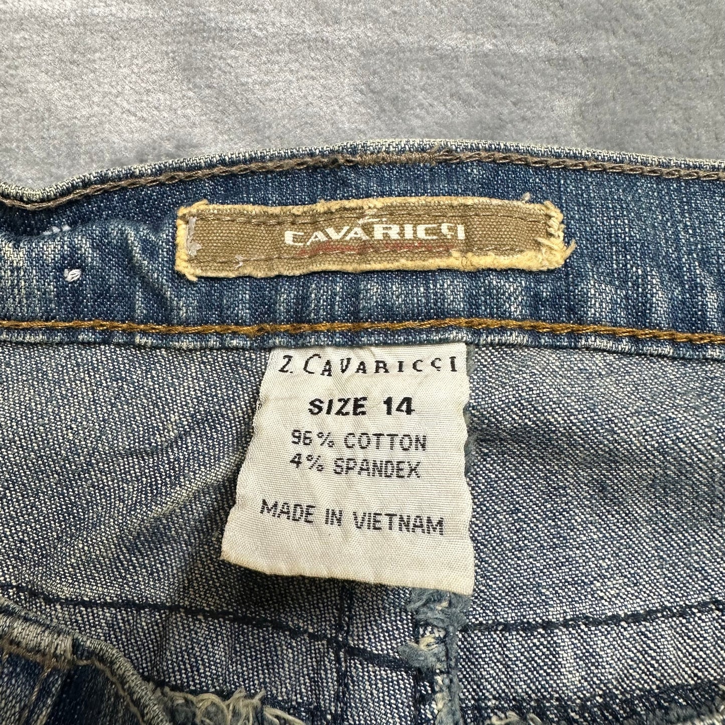 Vintage Z Cavaricci Flared Studded Jeans Women's Size 14 Blue Denim