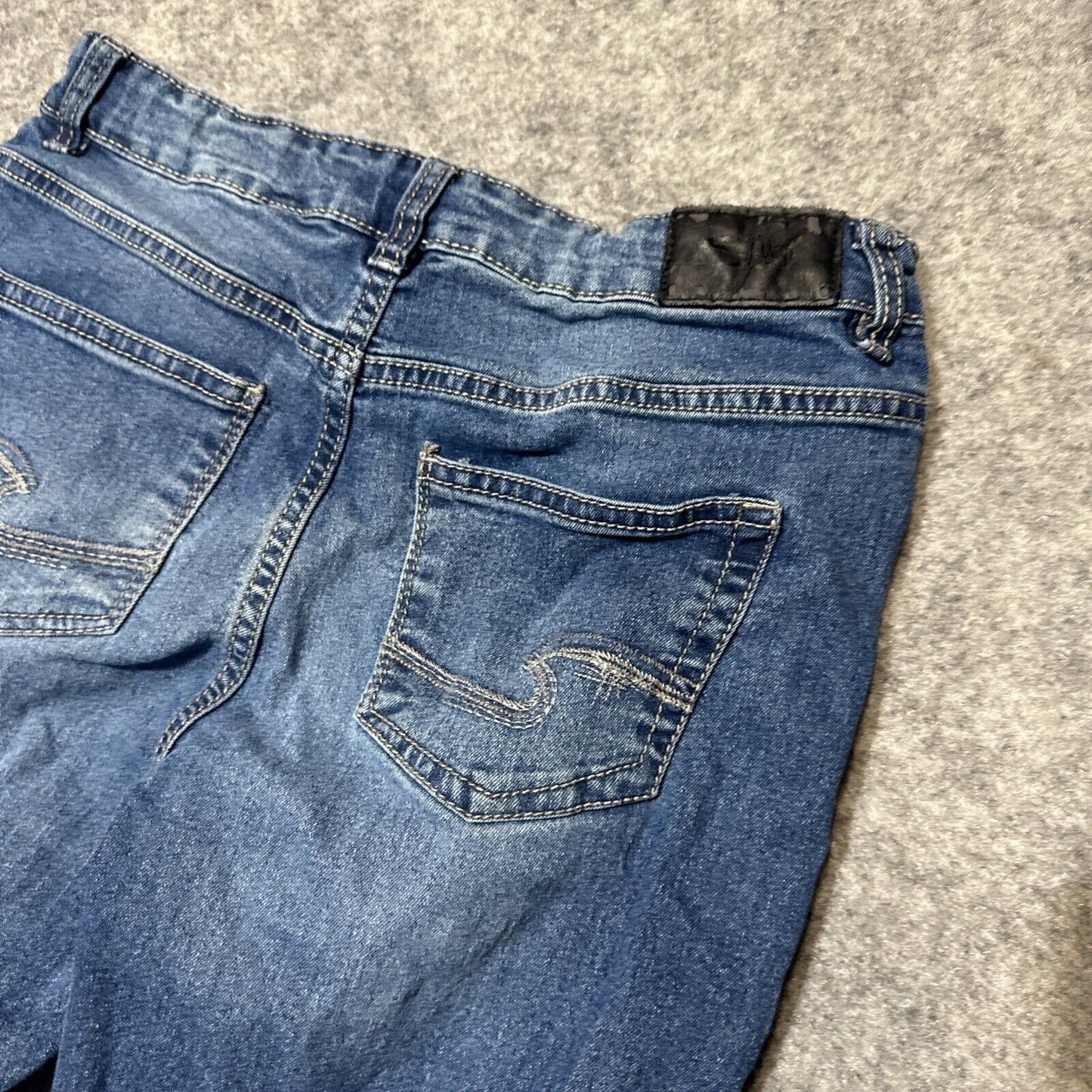 Silver Jeans Zane Youth Boys Adjustable Waist Jeans Sz 12 Blue Med Wash Denim
