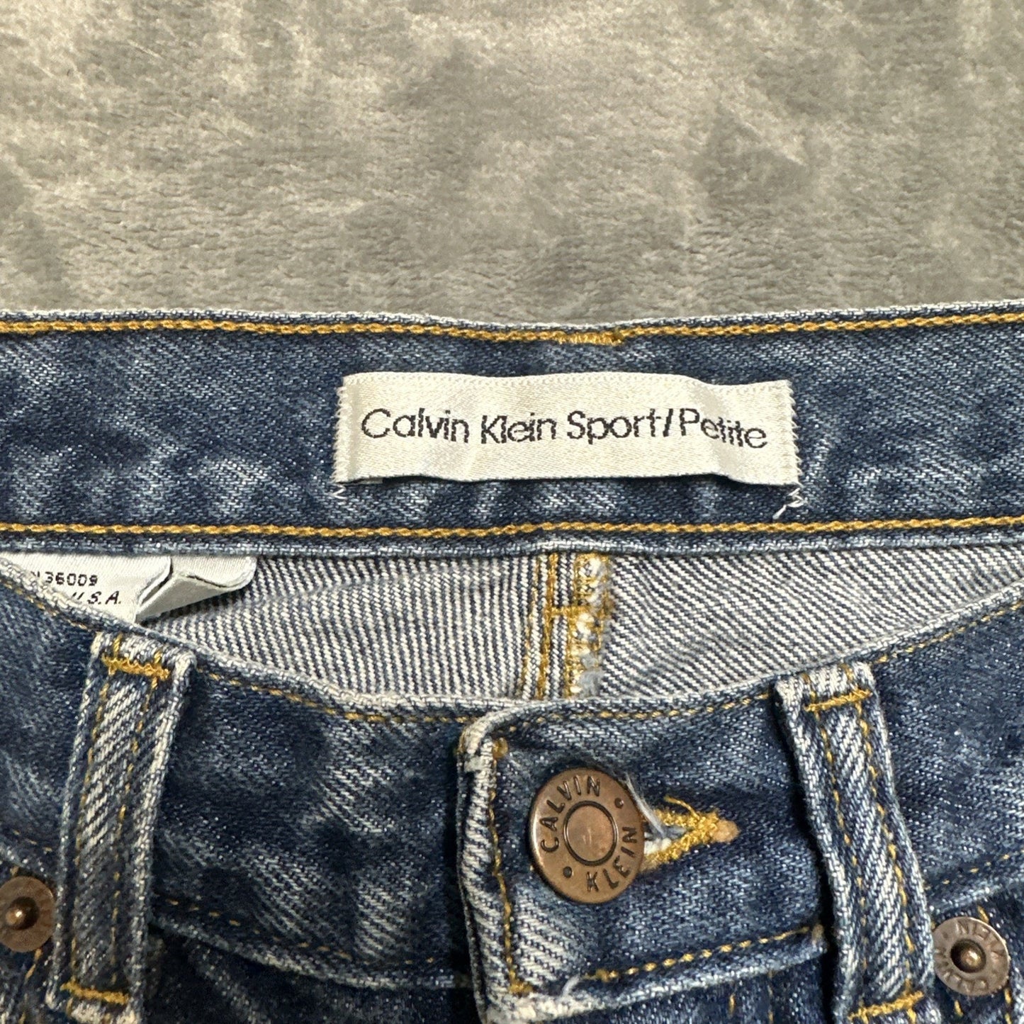 Vintage Calvin Klein Sport Straight Jeans Women's Petite 6P Dark Blue Denim