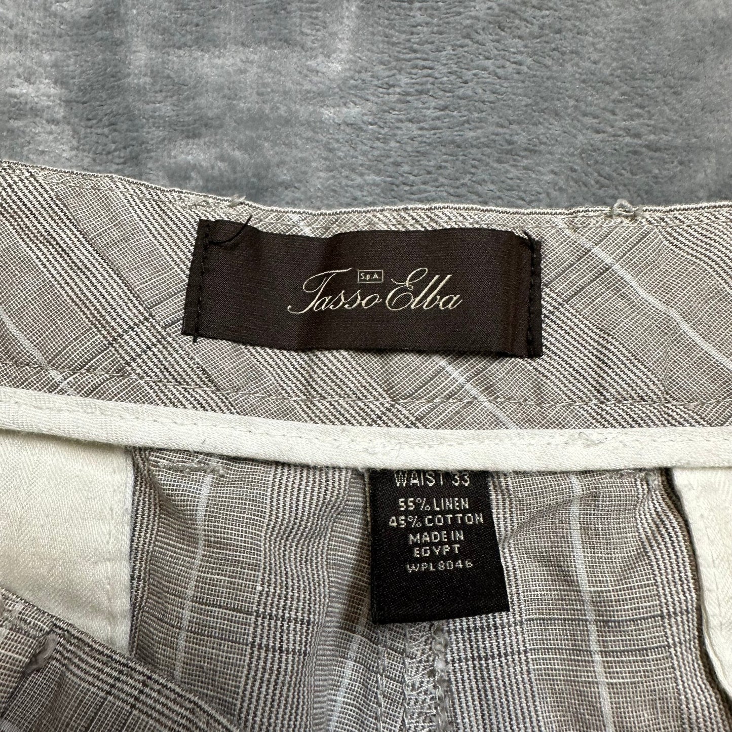 Tasso Ella Linen Shorts Mens Size 33 Light Gray Chino Shorts