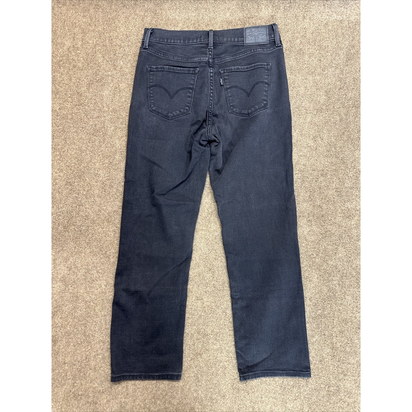 Levi's 314 Shaping Straight Women's Jeans Size 28 Black Dark Wash Denim 28x27