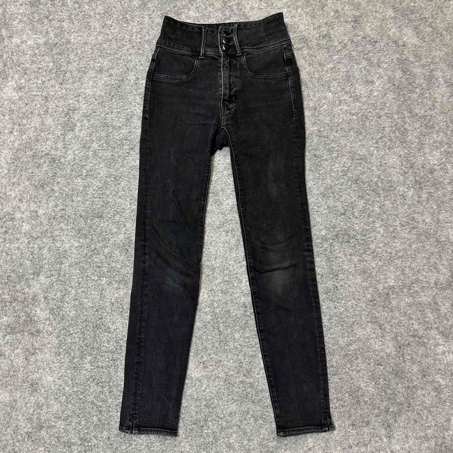 American Eagle Women's Super Hi Rise Skinny Fit Jegging Size 00R Black Denim