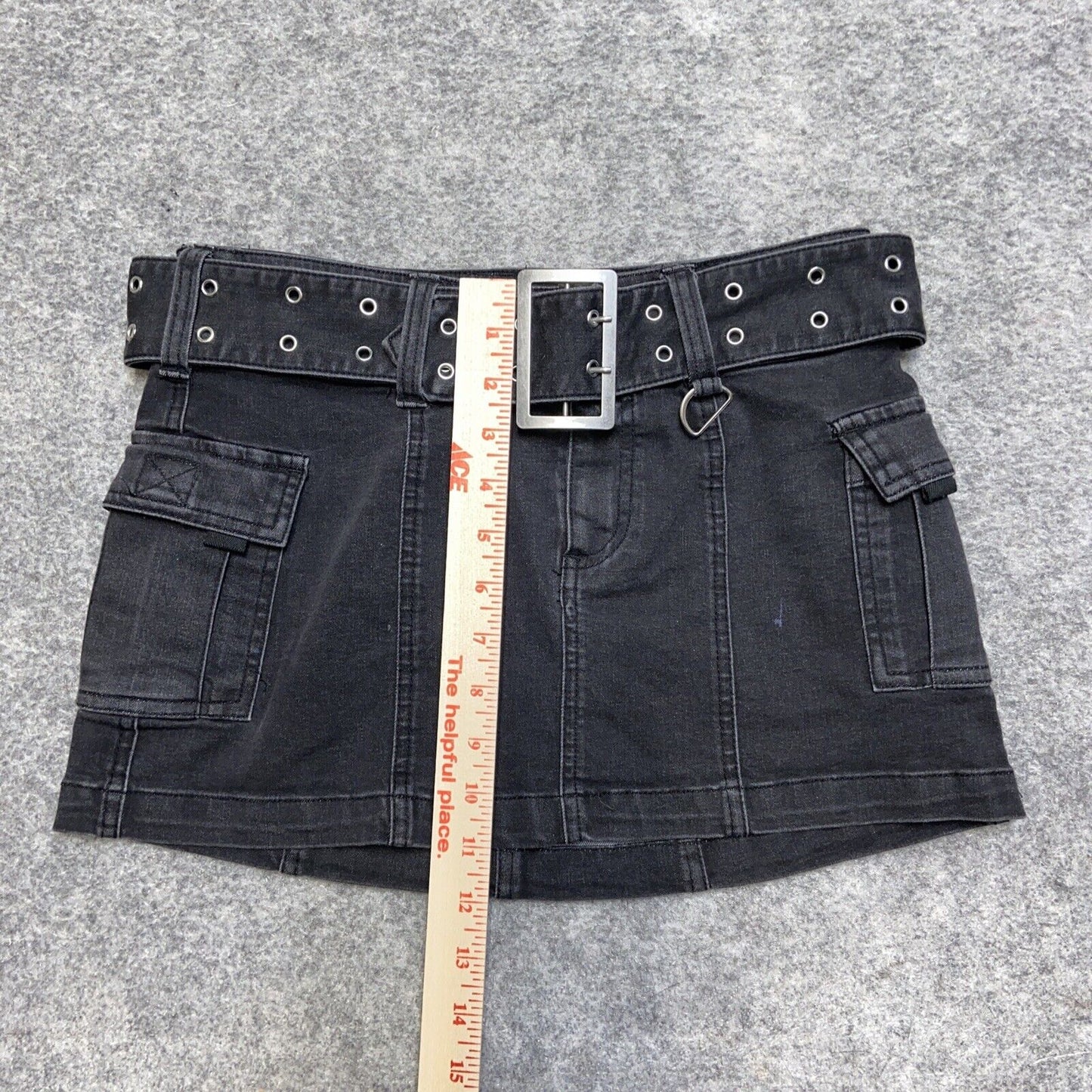 Urban Outfitters Belted Cargo Jean Skirt Women's Size XS Black Emo