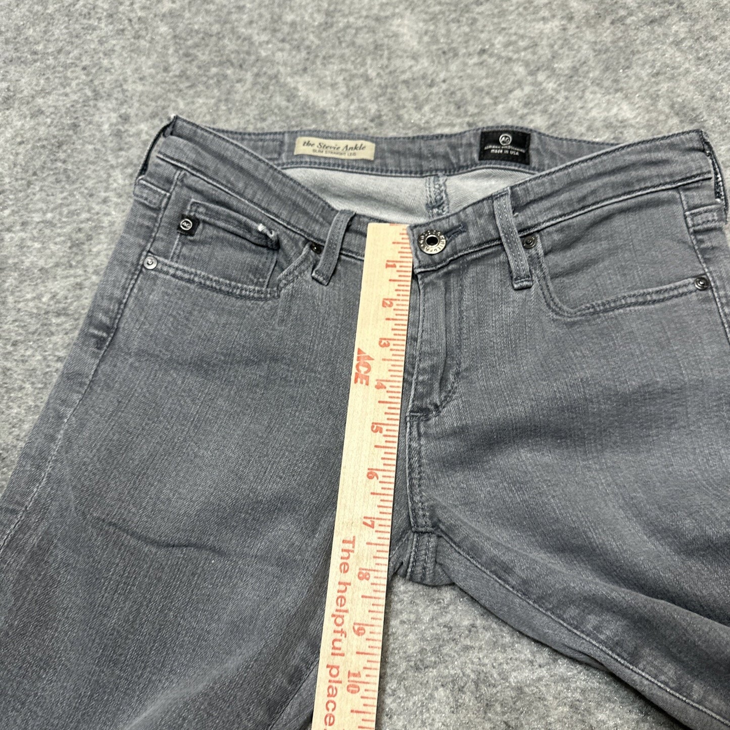 AG Adriano Goldschmied The Stevie Ankle Women’s Straight Leg Jeans Size 26R Gray