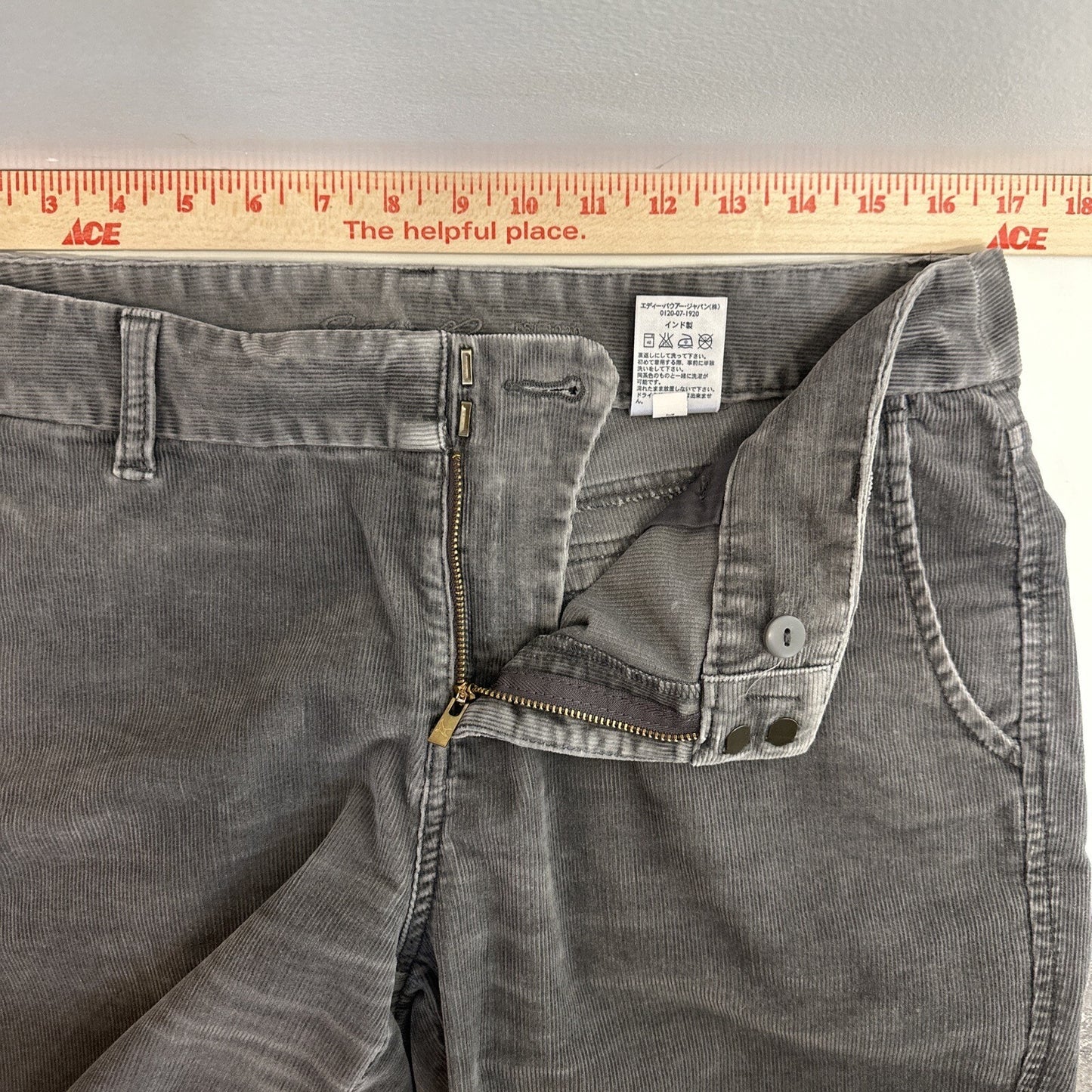 Eddie Bauer Pants Women's Size 10 Gray Corduroy Flare Stretch Dark Casual