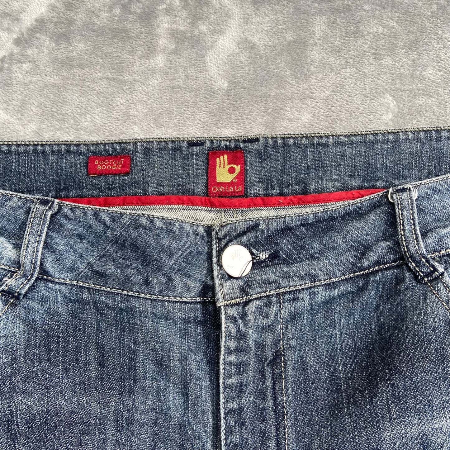 Vintage Sasson Ooh La La Bootcut Jeans Women's Size 18 Blue Denim Embroidered