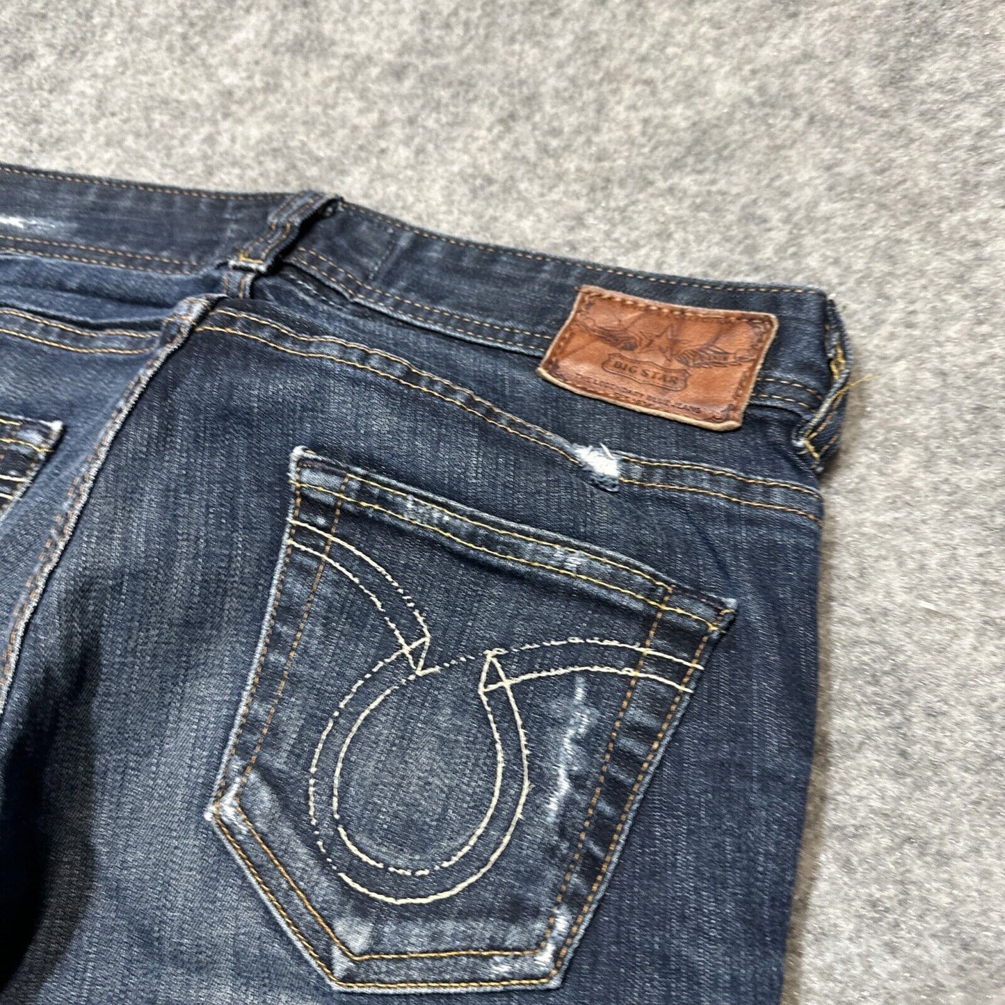 Big Star Sophie Distressed Bootcut Jeans Women's Size 28R Dark Blue Denim
