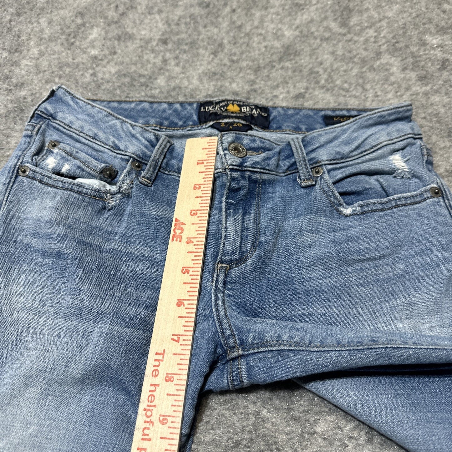 Lucky Brand Lolita Skinny Women's Distressed Jeans Size 2/26 Light Blue Denim