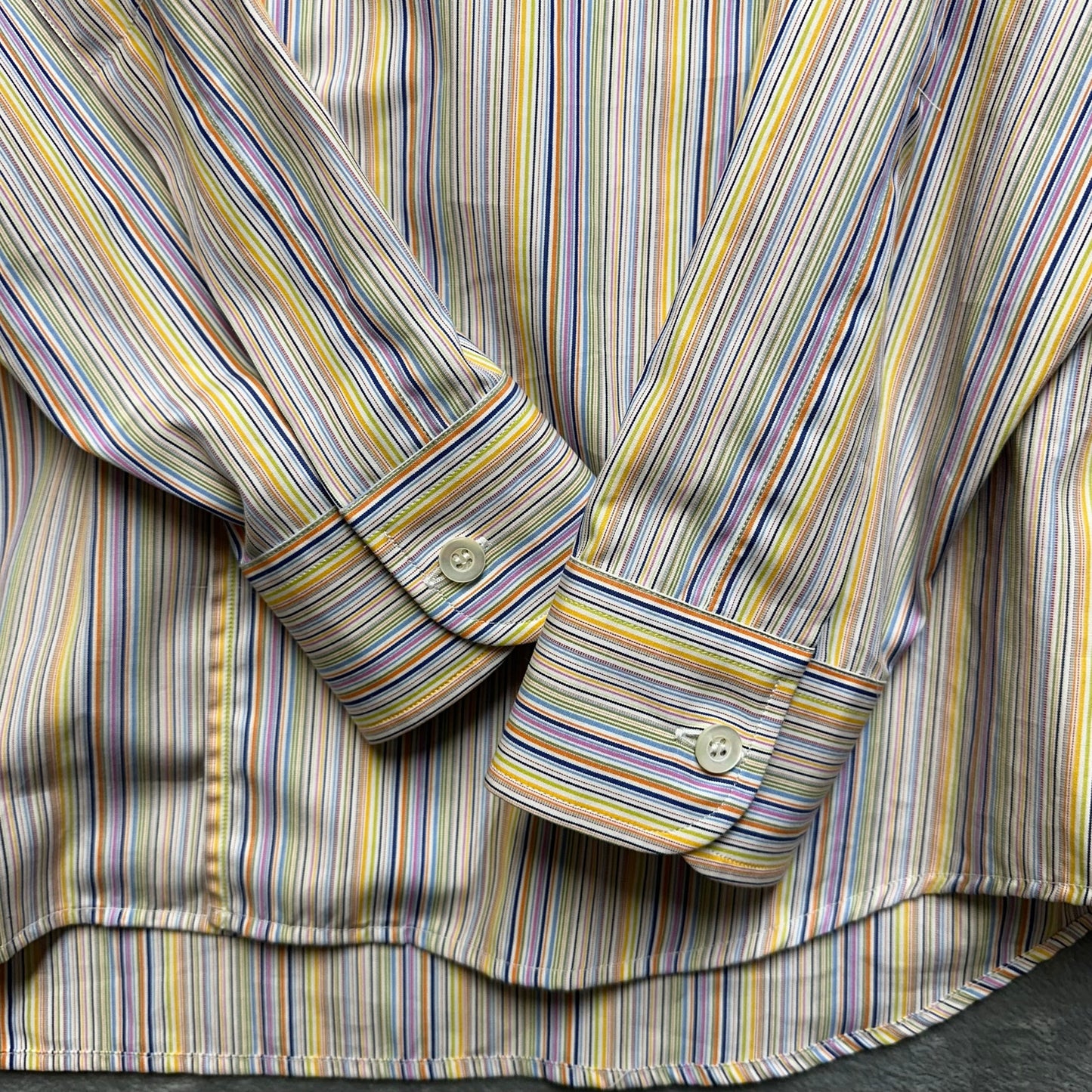 New Ermenegildo Zegna Striped Dress Shirt Men's Size L Multicolor