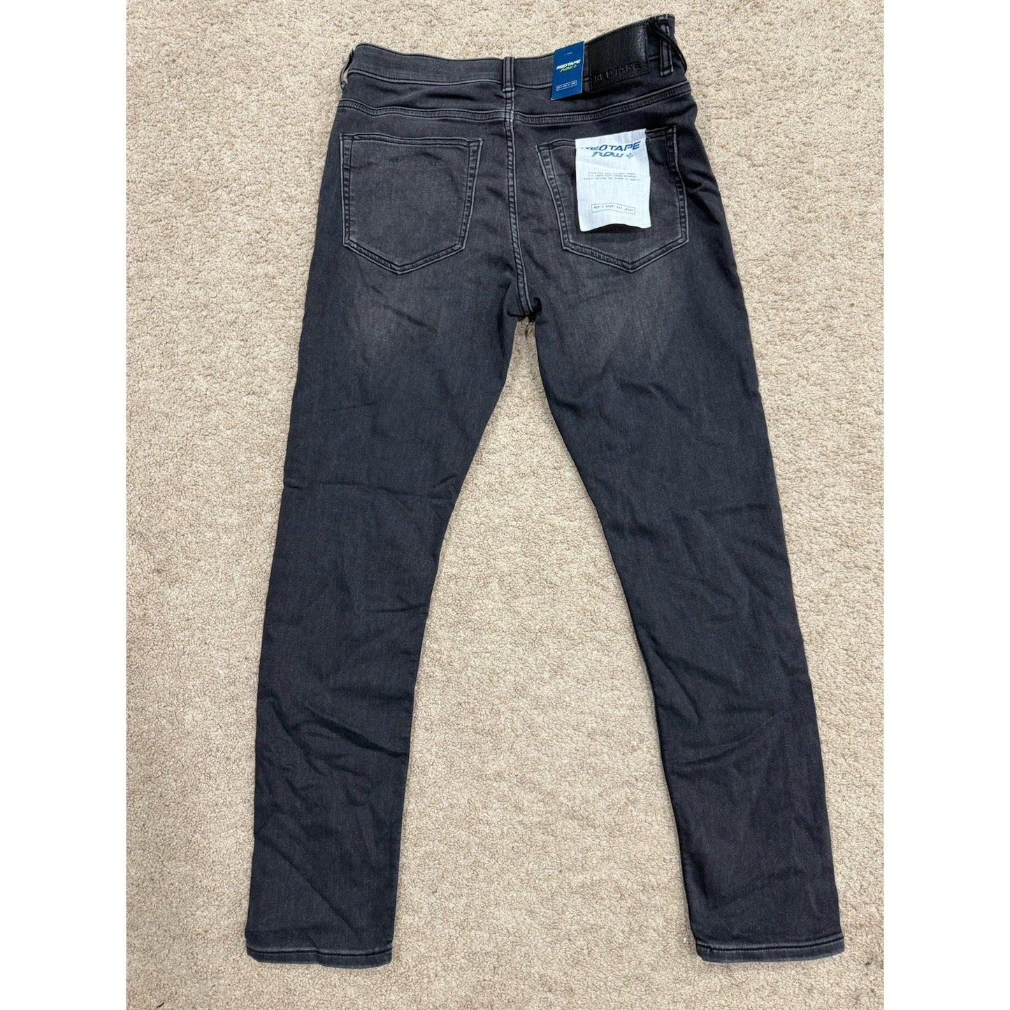 Redtape Men's Black Denim Jeans Skinny Flow+ Sport Fit Size 32x31