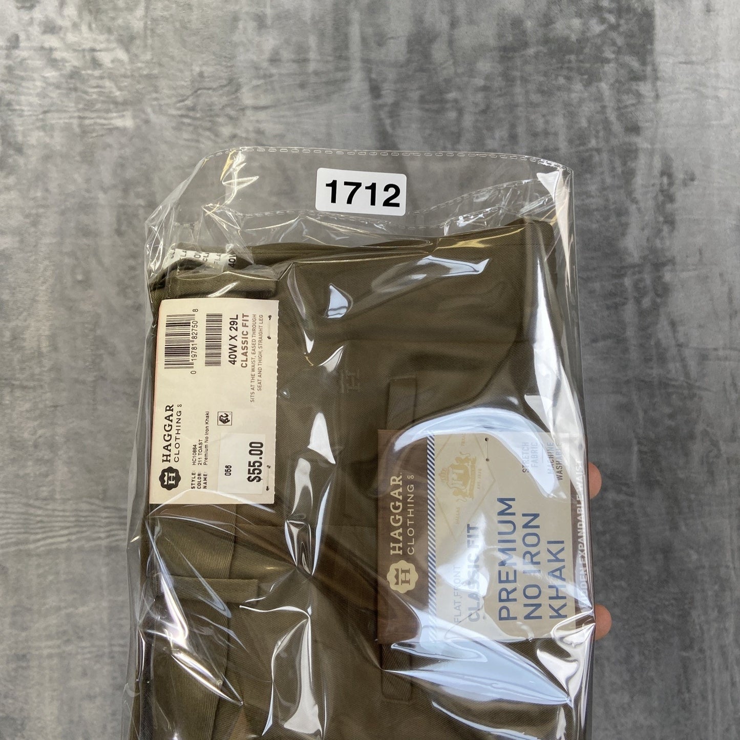 New Haggar Classic Fit Premium No Iron Khaki Dress Pants Men's Size 40x29 Brown