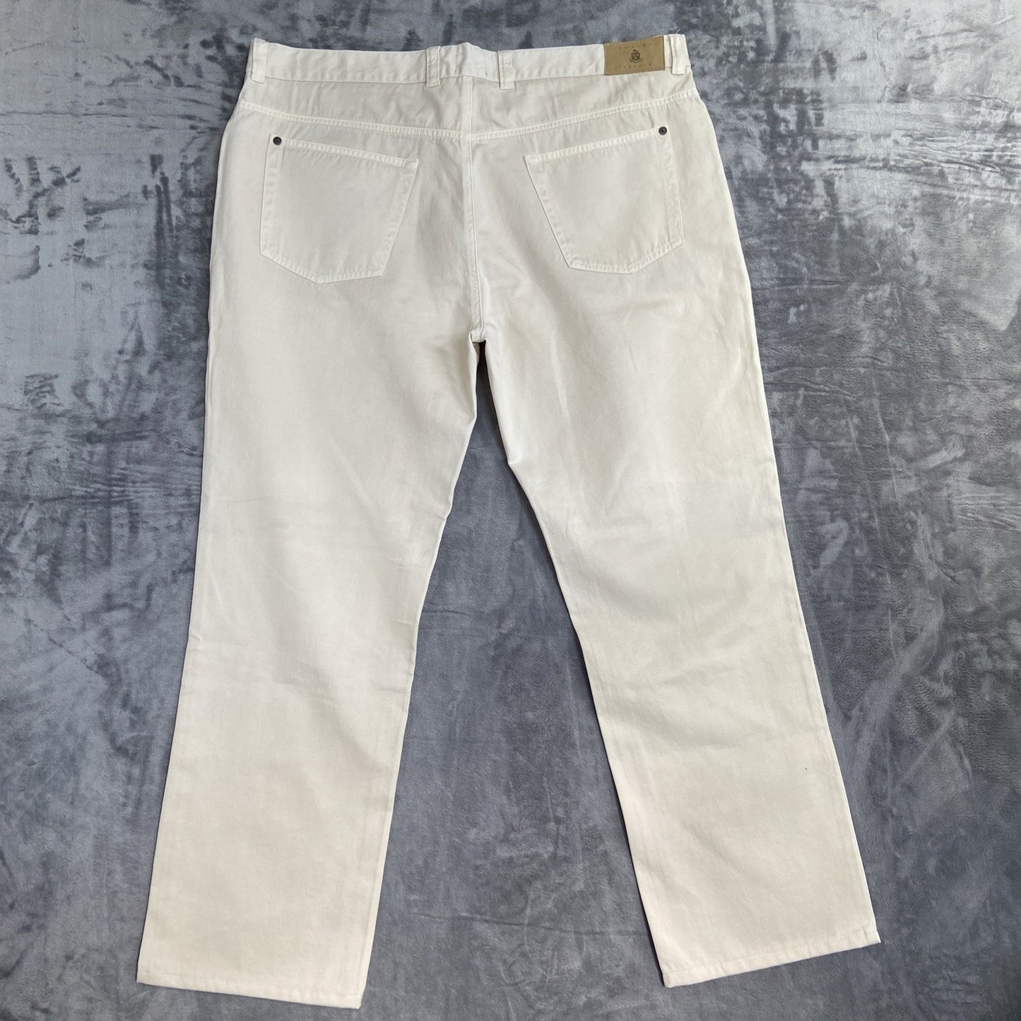 New Robert Talbott Straight Jeans Men's Size 40 Beige Denim Pants