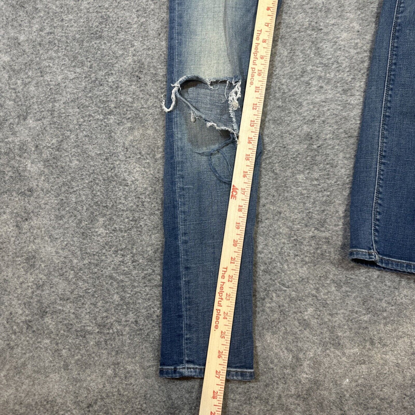 Hudson Barbara Super Skinny Distressed Frayed Waist Jeans Womens 26 Blue Denim