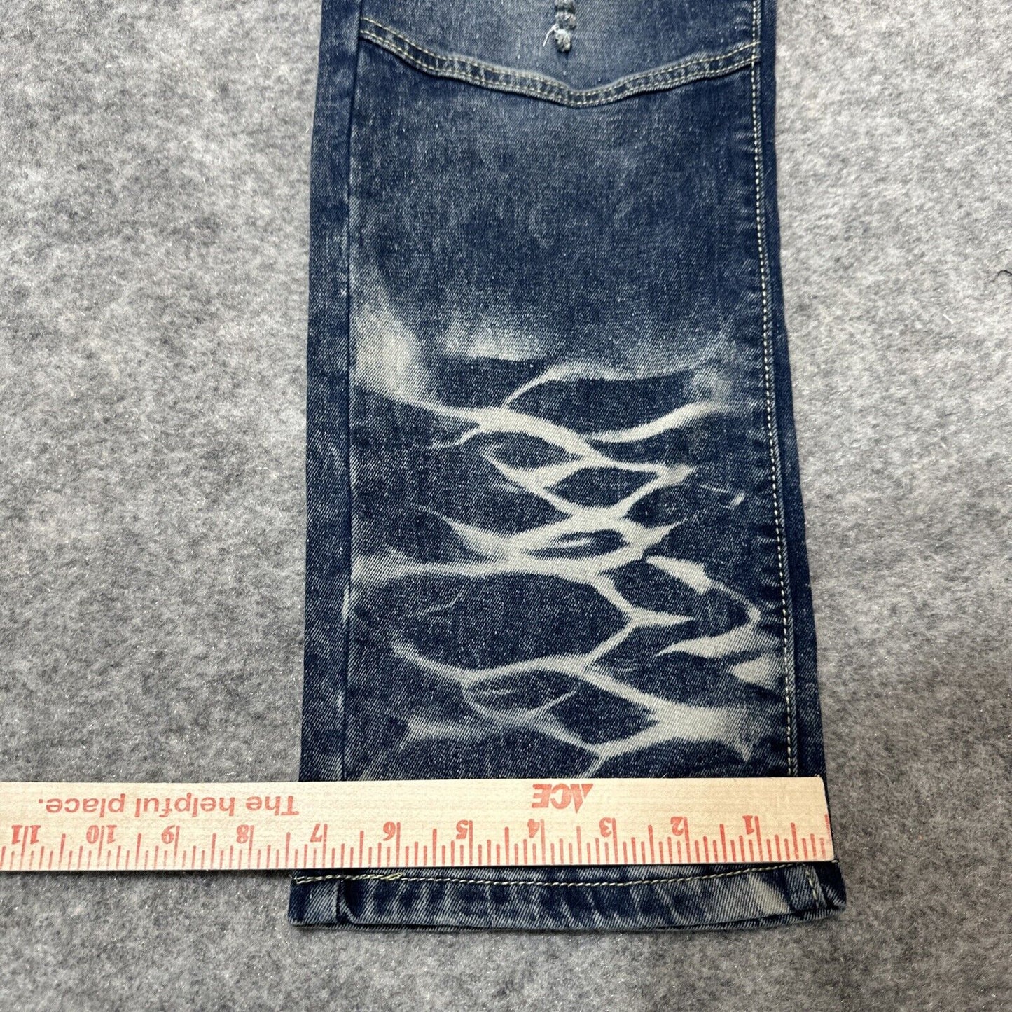 New Level 1 Denim Men's Slim Straight Jeans Sz 40x32 Blue Hip Streetwear Grunge