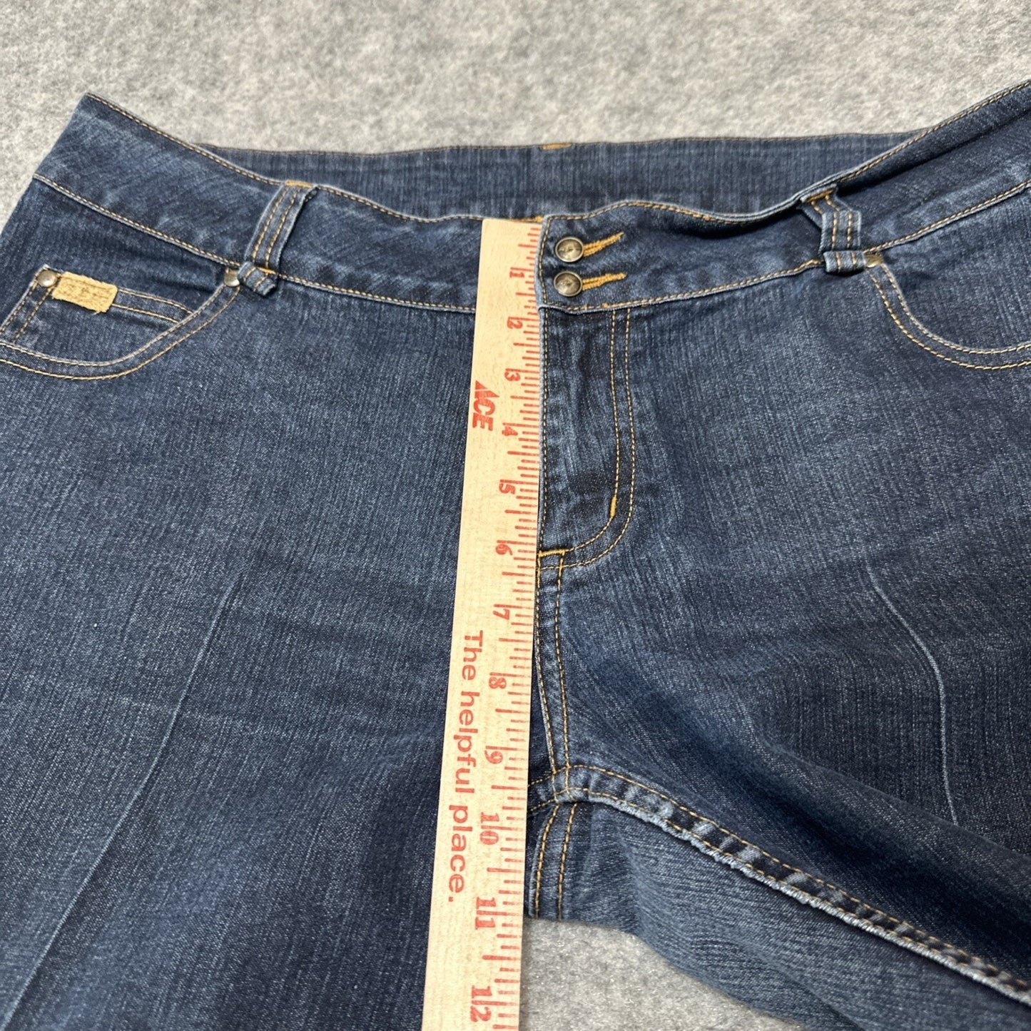 Fubu Women's Straight Leg Jeans Size 15/16 Blue Dark Denim