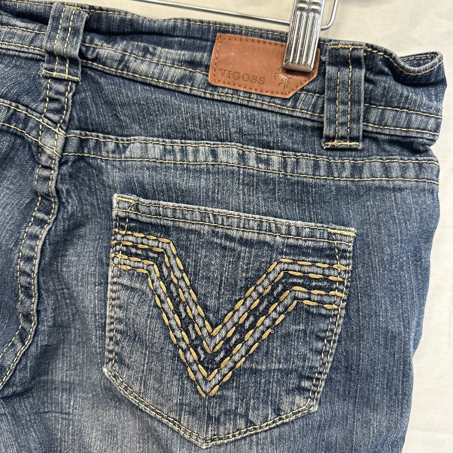 Vigoss Cuffed Capri Jeans Women’s Size 9 Blue Dark Wash Stretch Denim