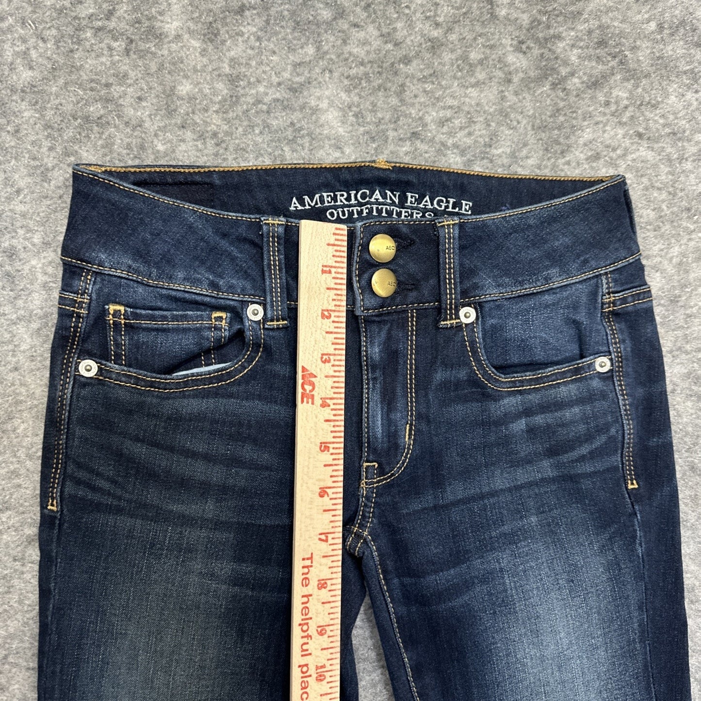 American Eagle Artist Crop Super Stretch Women's Jeans Size 0 R Blue Denim