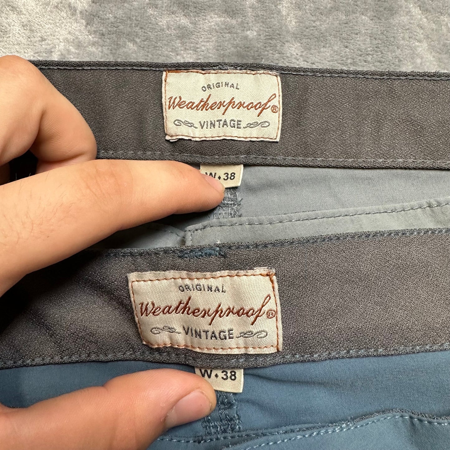 Lot of 2 Weatherproof Men's Chino Shorts Size 38 Blue Gray