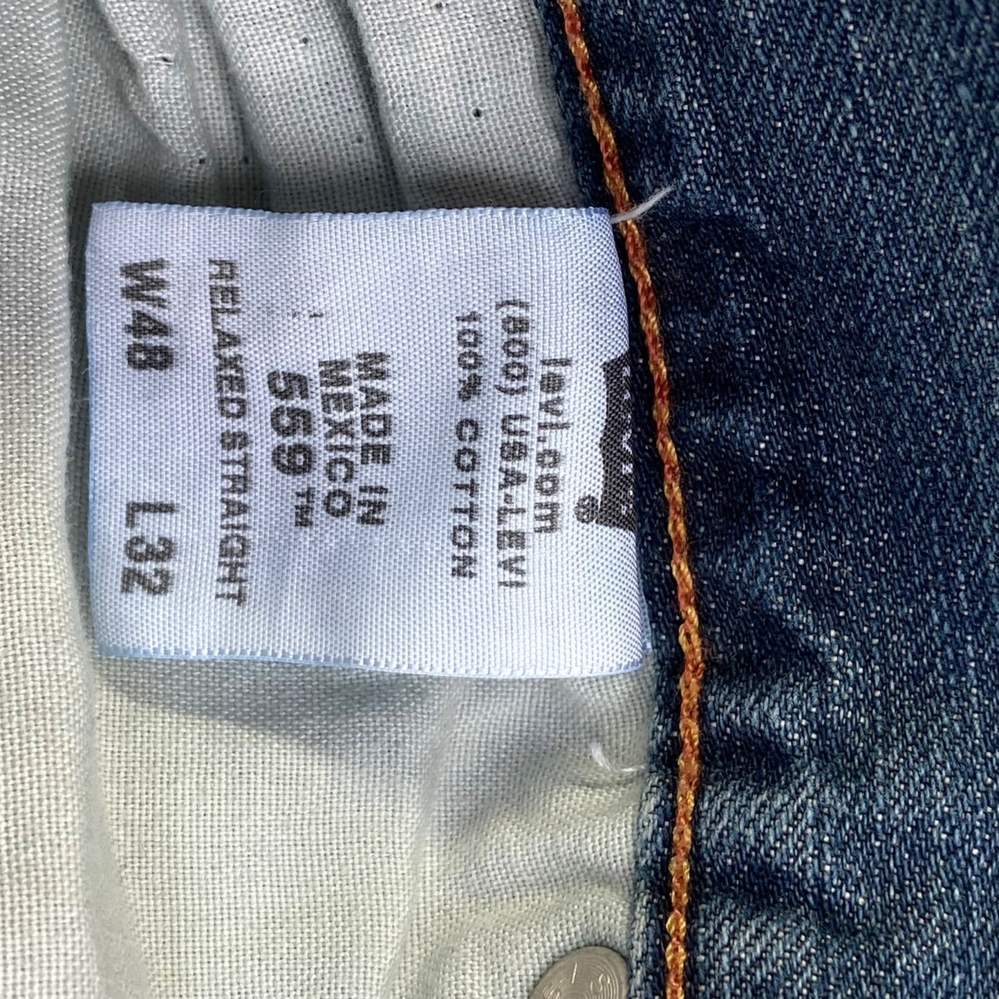 Levi's Men's 559 Relaxed Straight Jeans Size 48x32 Blue