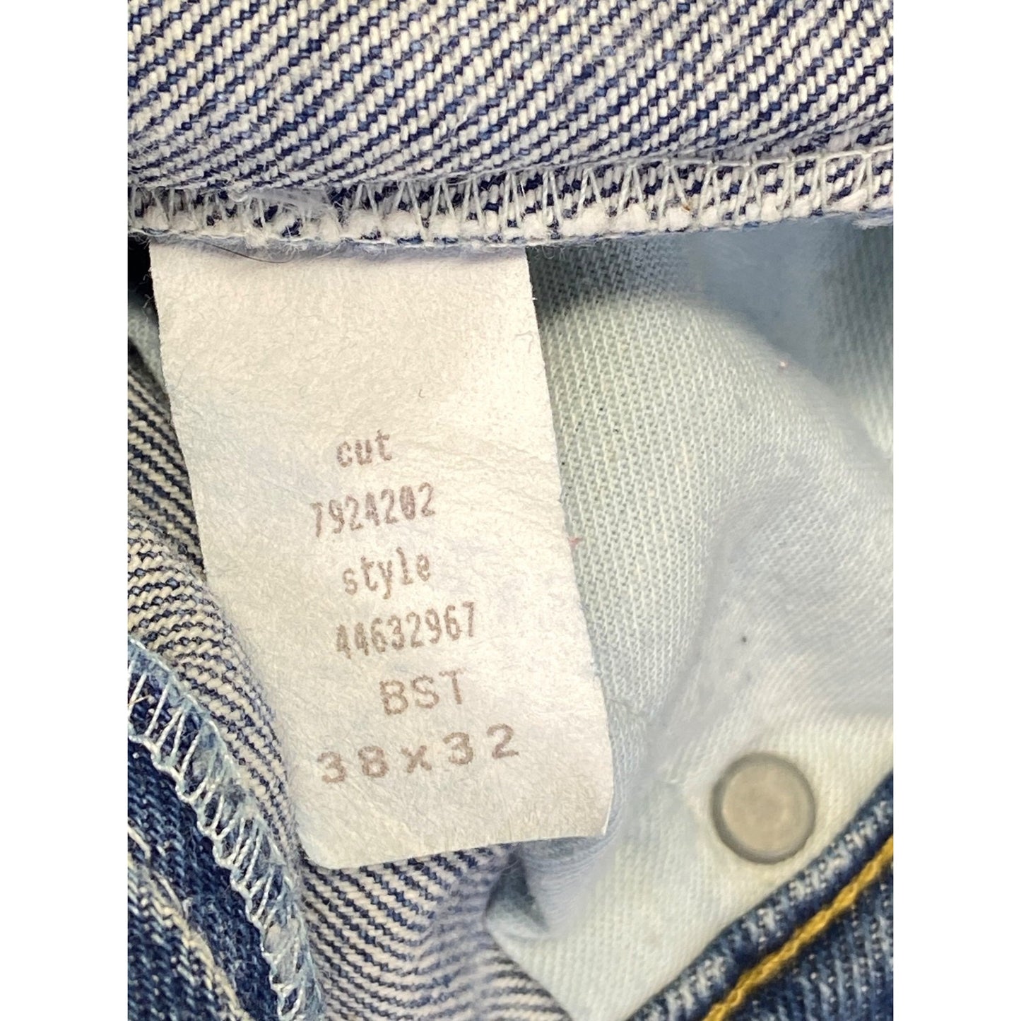 Vintage Savane Men's Straight Jeans 38x32 Blue Denim
