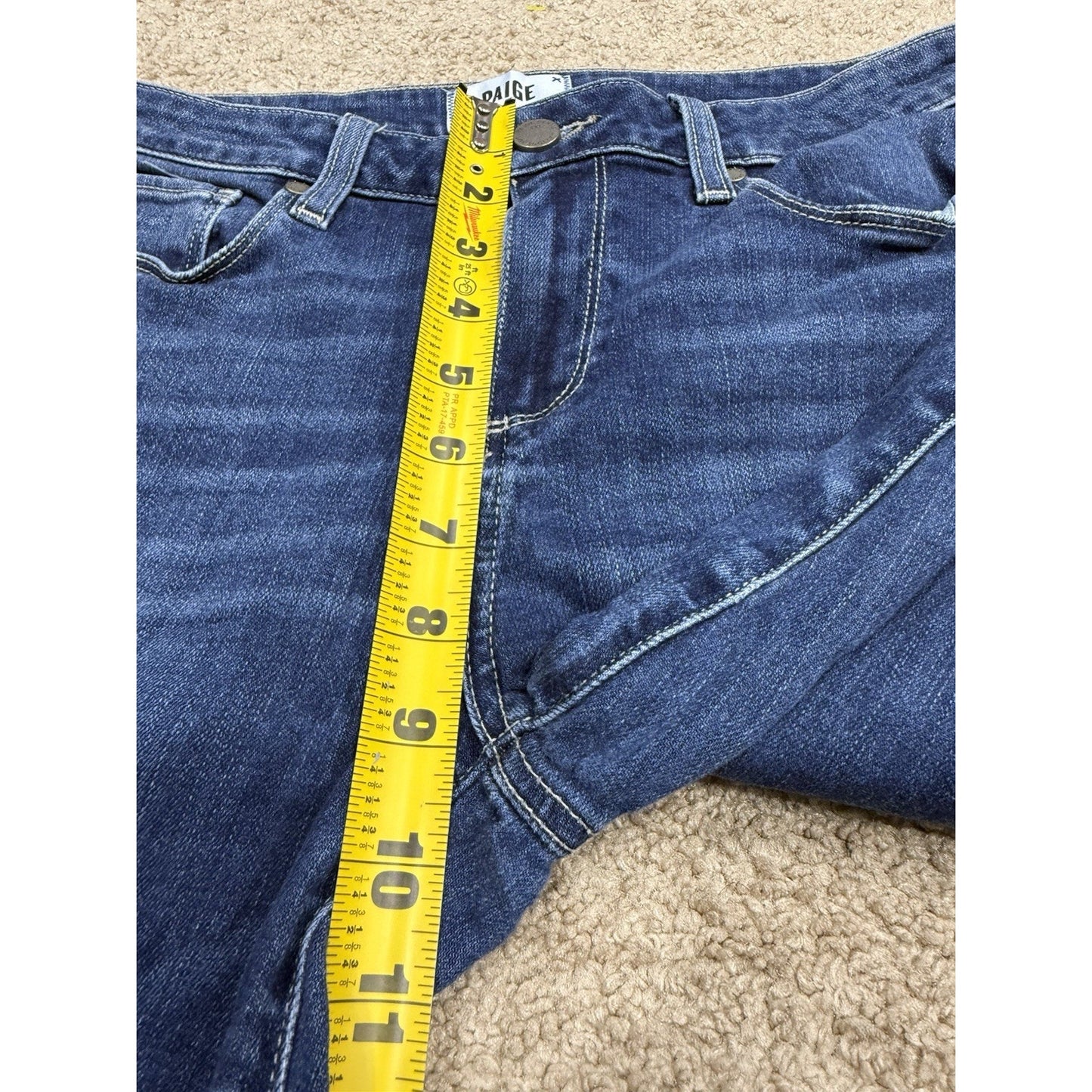 Paige Jeans Blue Denim Verdugo Ankle Skinny Dark Wash Stretch Modern Womens 29
