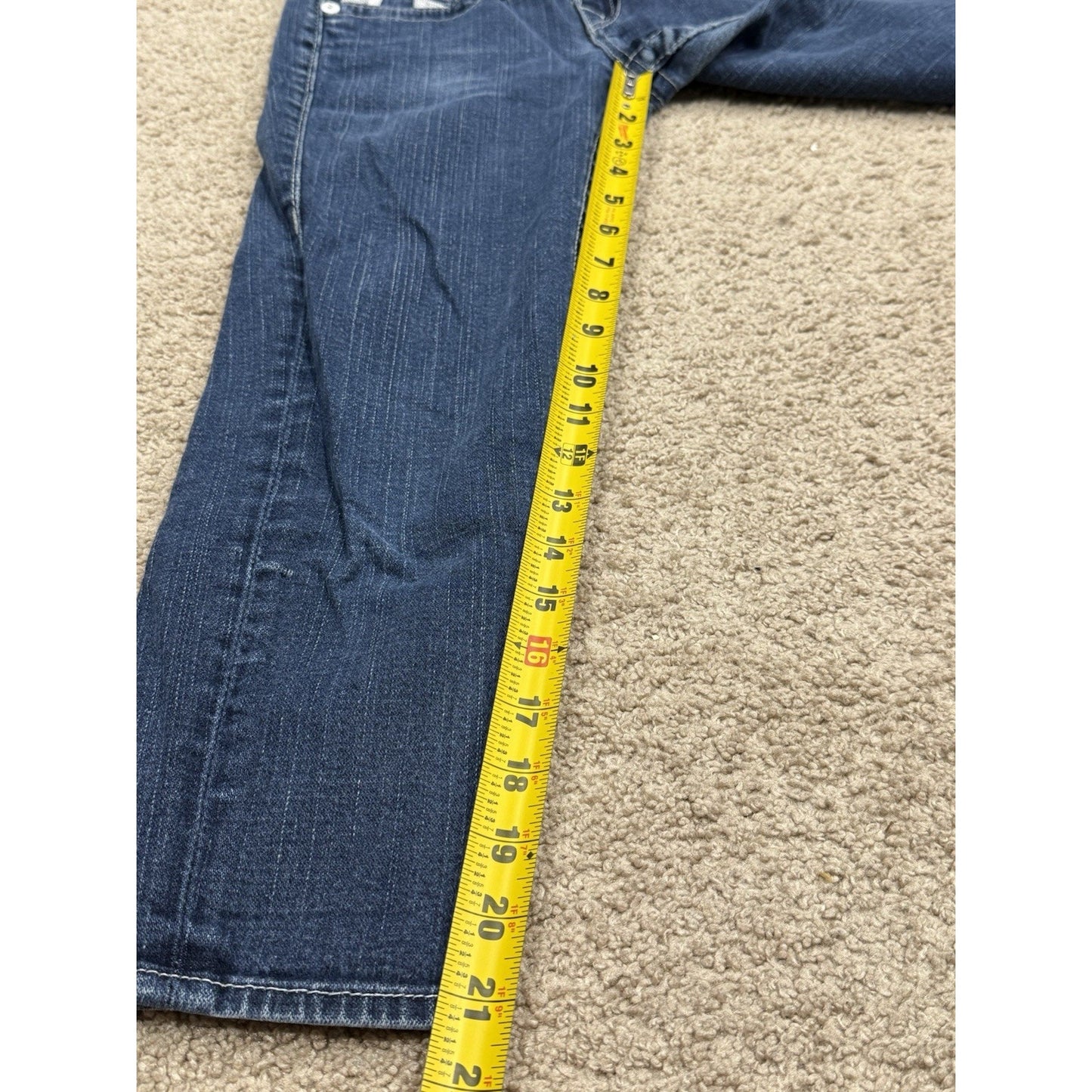 True Religion Low Rise Dark Wash White Seams w/ Glitter Women's Jeans Size 26