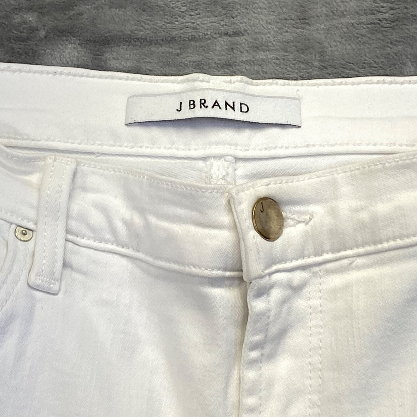 J Brand Women's Maria High Rise Skinny Jeans Size 32 White Denim