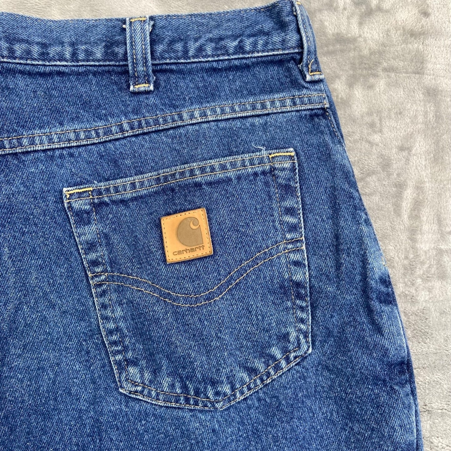 Carhartt Men's Relaxed Fit Straight Jeans Size 36x32 Blue Denim