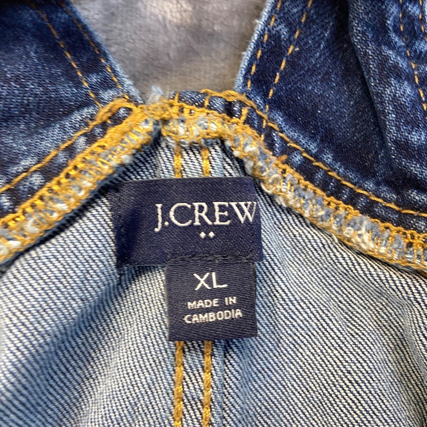 J.Crew Women's Denim Overalls XL Blue Dark Wash