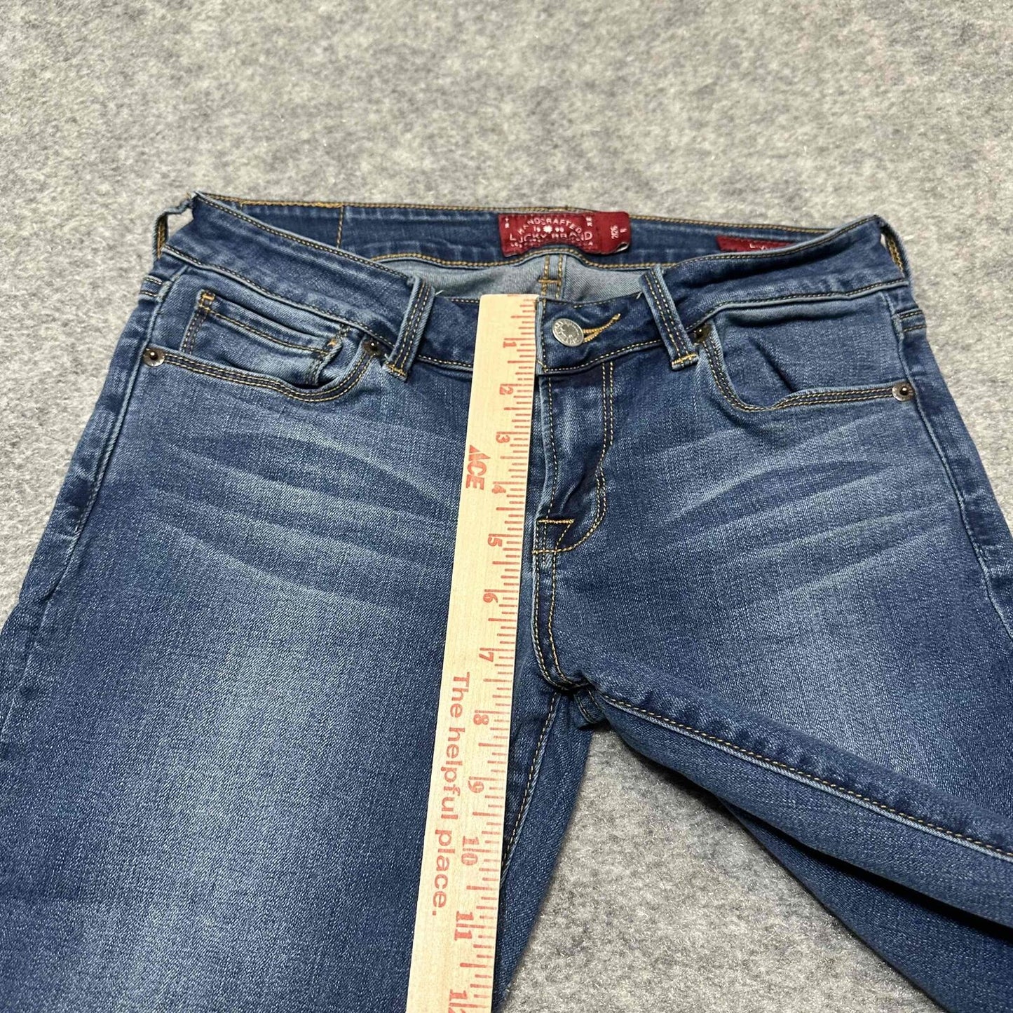 Lucky Brand Women's Leyla Skinny Distressed Jeans Size 26 Blue Dark Wash Denim