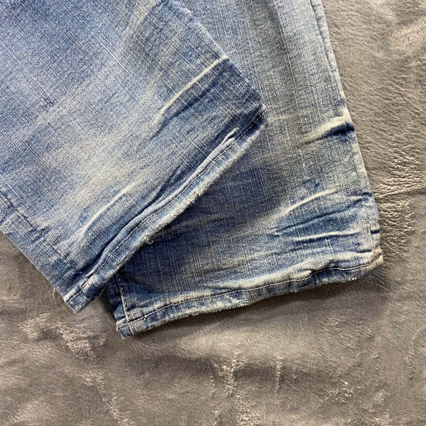 Jordan Craig Men's Distressed Straight Jeans 38x32 Blue Light Wash Hip Denim
