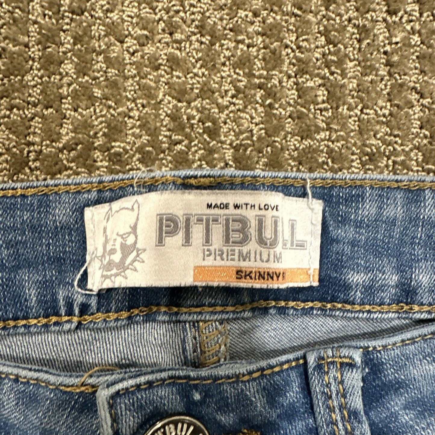 Pit Bull Premium Women’s Size 5/6 Skinny Distressed Blue Denim Jeans 28" inseam
