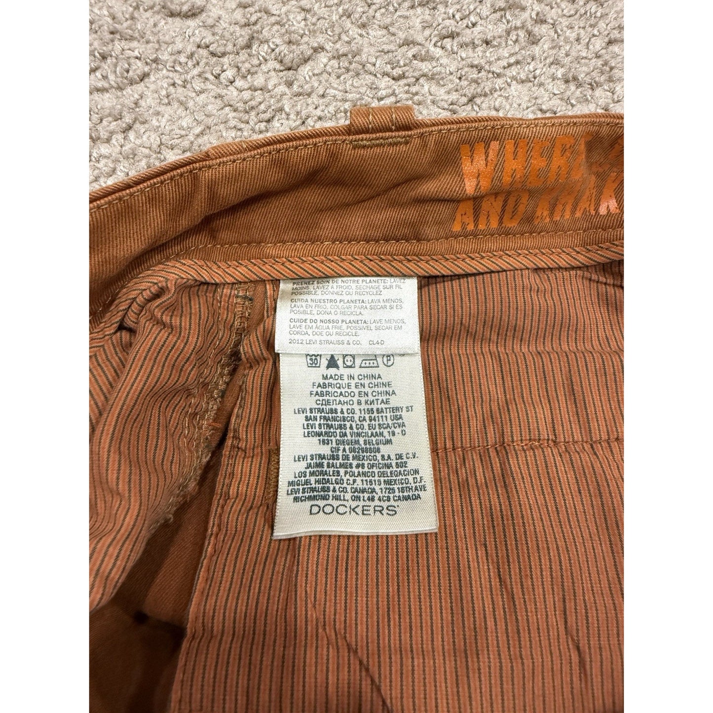 DOCKERS Alpha Collection Men's Levi's Gray Orange Jean Size 36 x 30