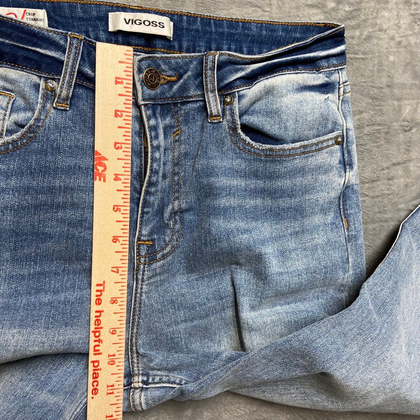 Vigoss Stevie Crop Straight Jeans Women's Size 28 Blue Faded Denim