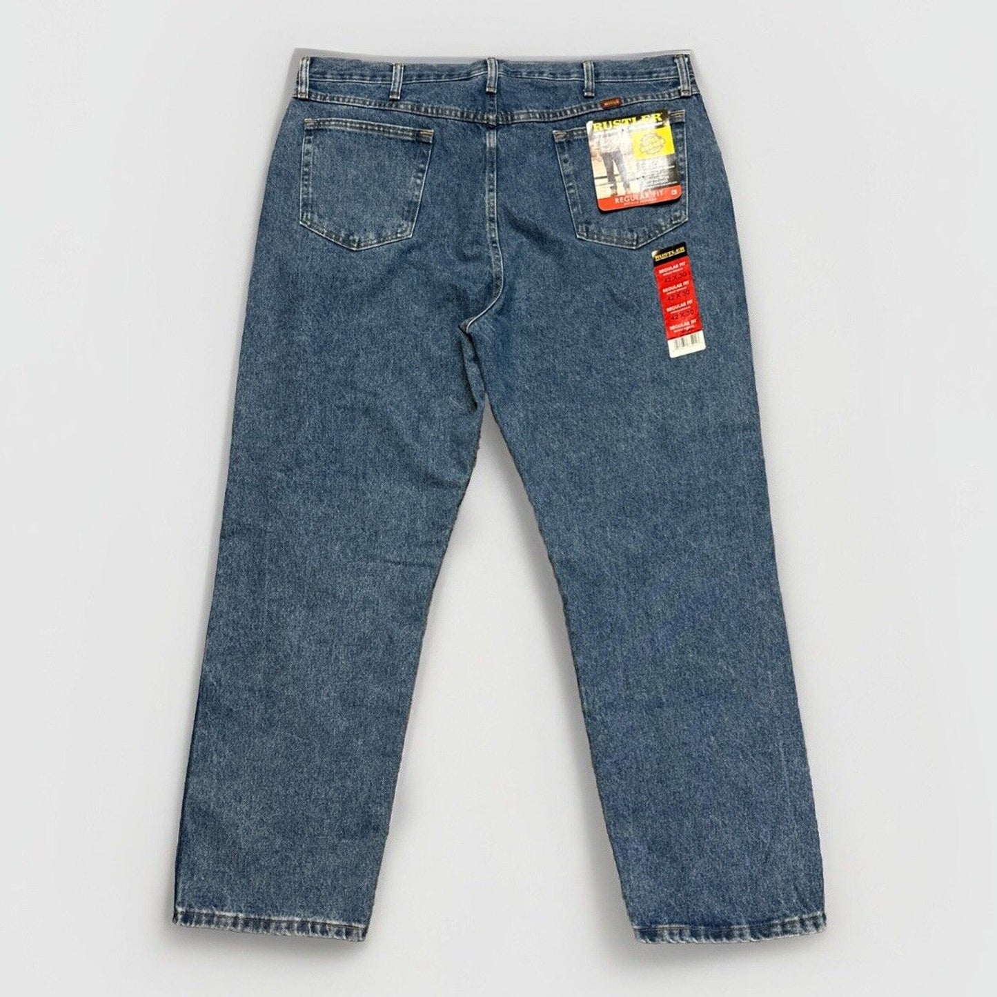 Rustler Regular Fit Jeans Men's Size 42x30 Blue Medium Wash Denim Work Jeans