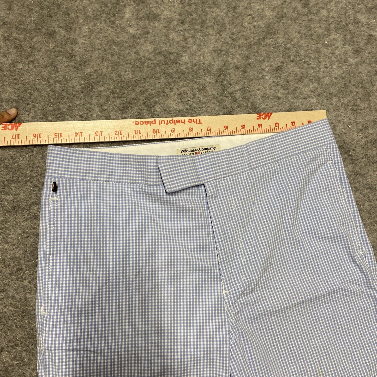 Polo Jeans Co. Ralph Lauren Pants Women's Size 10 Blue Gingham Checkered Plaid
