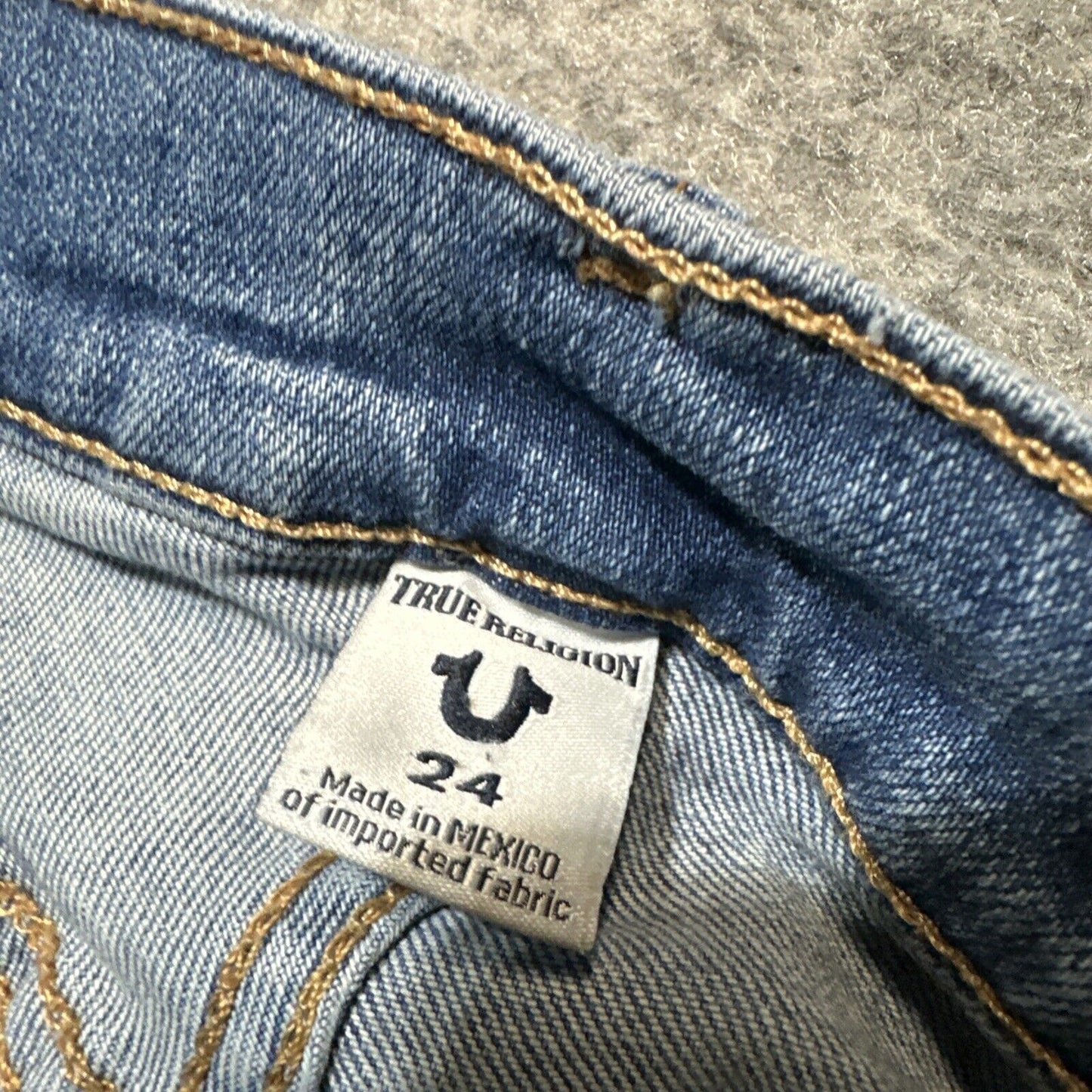 True Religion Casey Low Rise Super Skinny Jeans Women's Size 24 Light Blue Denim