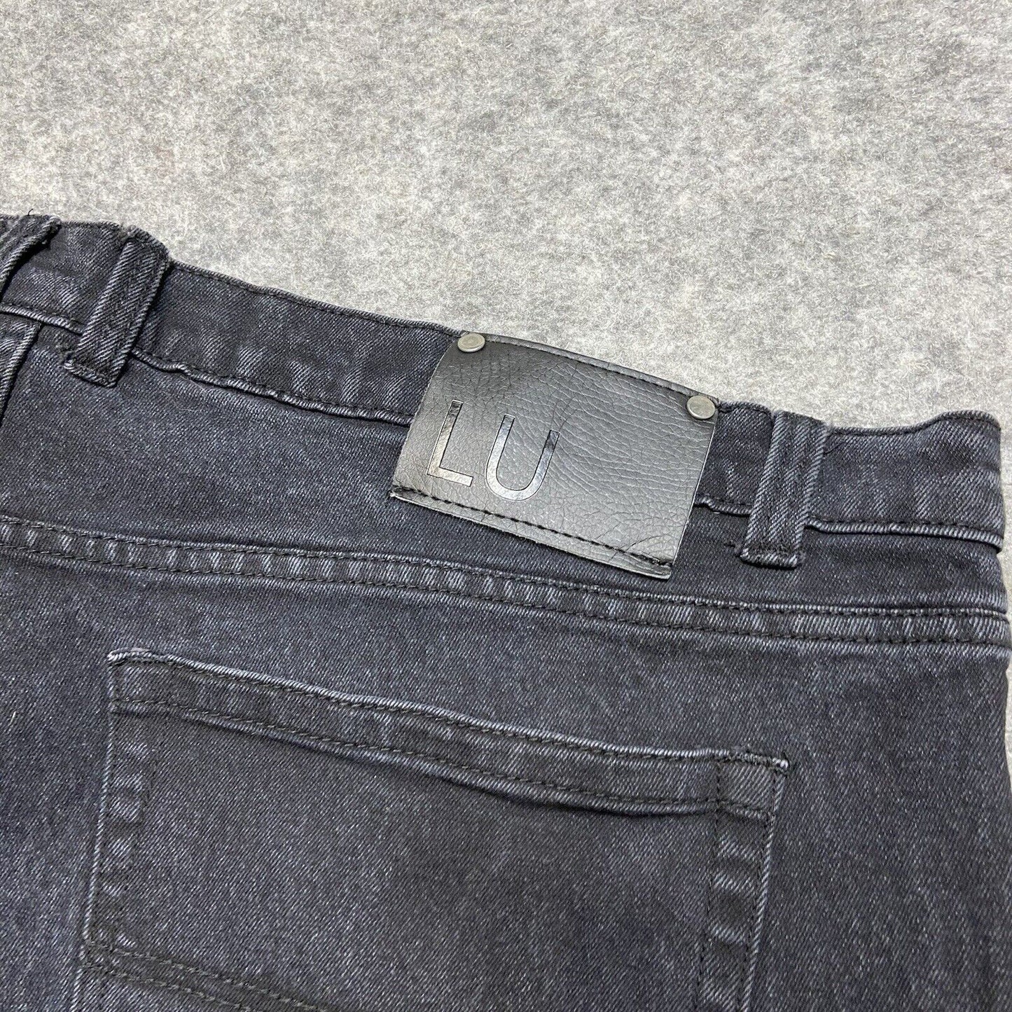 Linea Uomo Relaxed Straight Jeans Men's Size 46x30 Black Denim