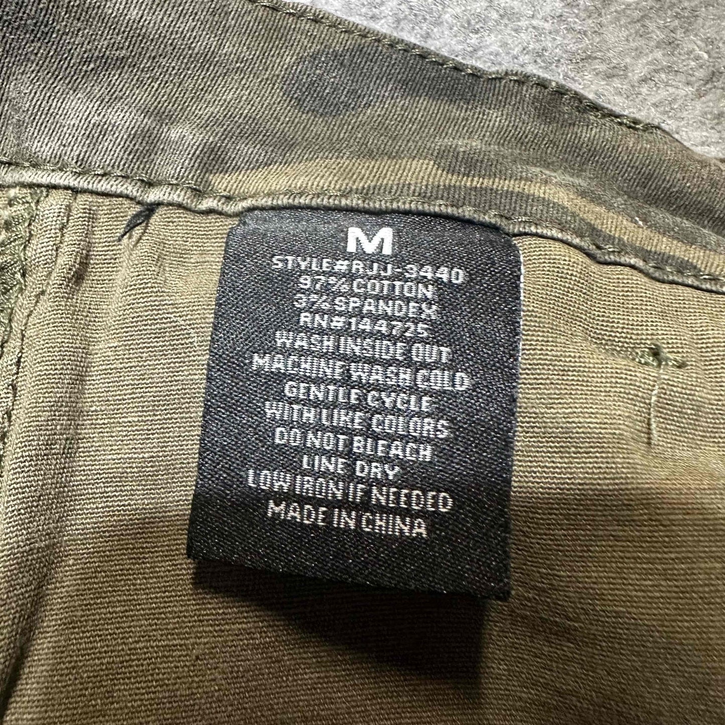 American Bazi Women's Cargo Joggers Size Medium Green Camo Dark Wash