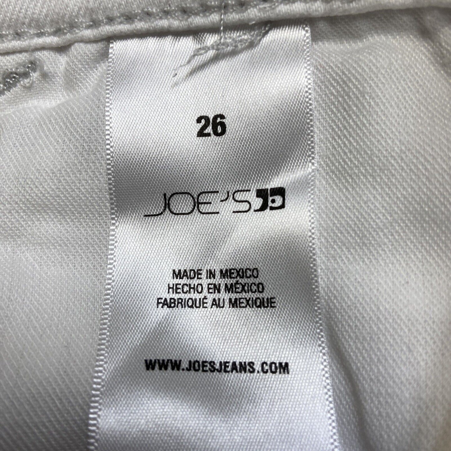 Joes Jeans Distressed Mid Rise Skinny Crop Jeans Women's Size 26 White