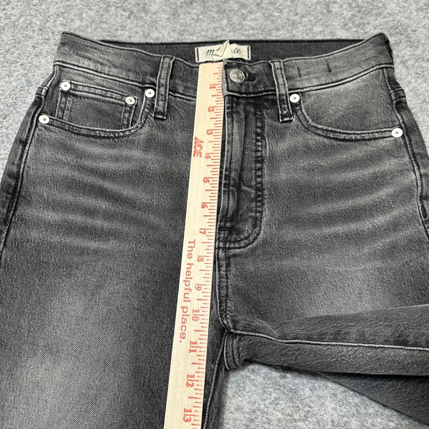 Madewell The Perfect Vintage Womens Distressed Jeans Size 24 Black Dark Denim