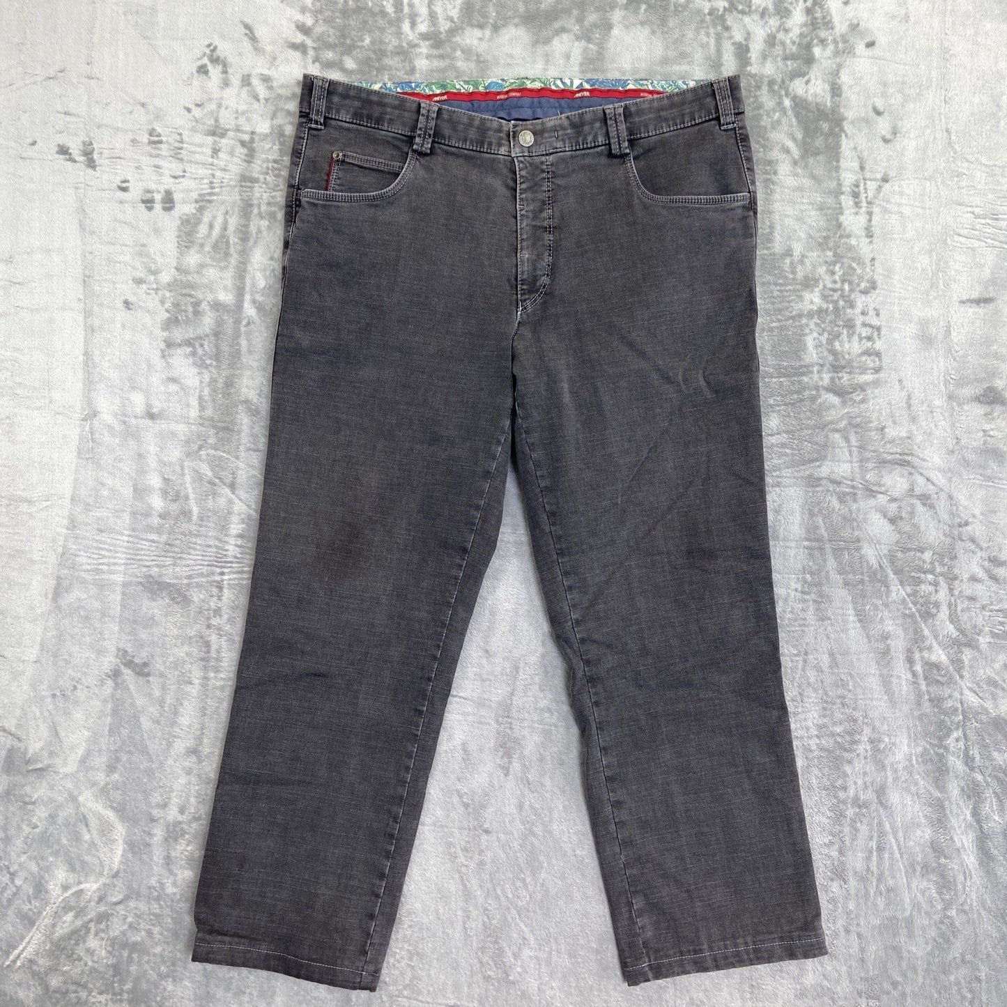 New Meyer Modern Comfort Straight Jeans Men's Size 36x29 Dark Gray Denim