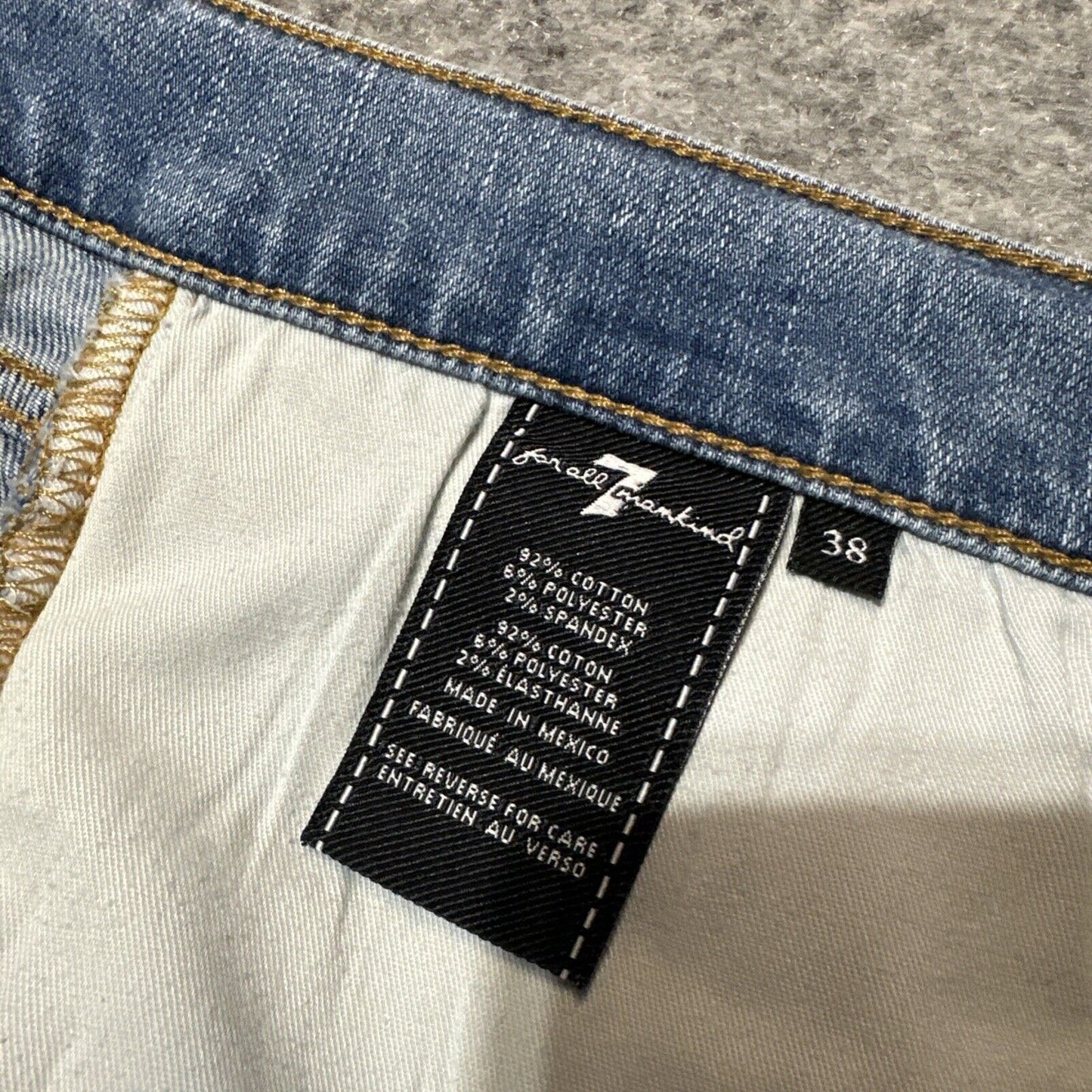 Lot of 7 For All Mankind Luxe Performance Slimmy Jeans Mens 38x28 Light Blue