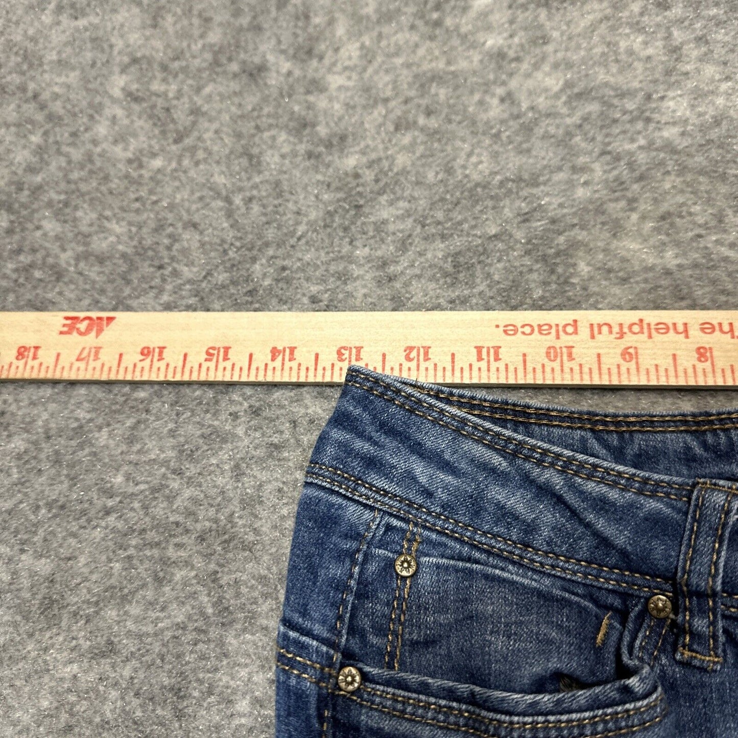 WAX JEAN Butt I Love You Women's Distressed Ankle Jeans Size S Small Blue Dark