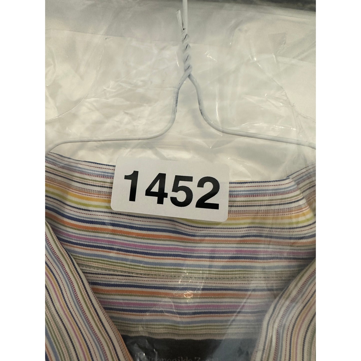 New Ermenegildo Zegna Striped Dress Shirt Men's Size L Multicolor