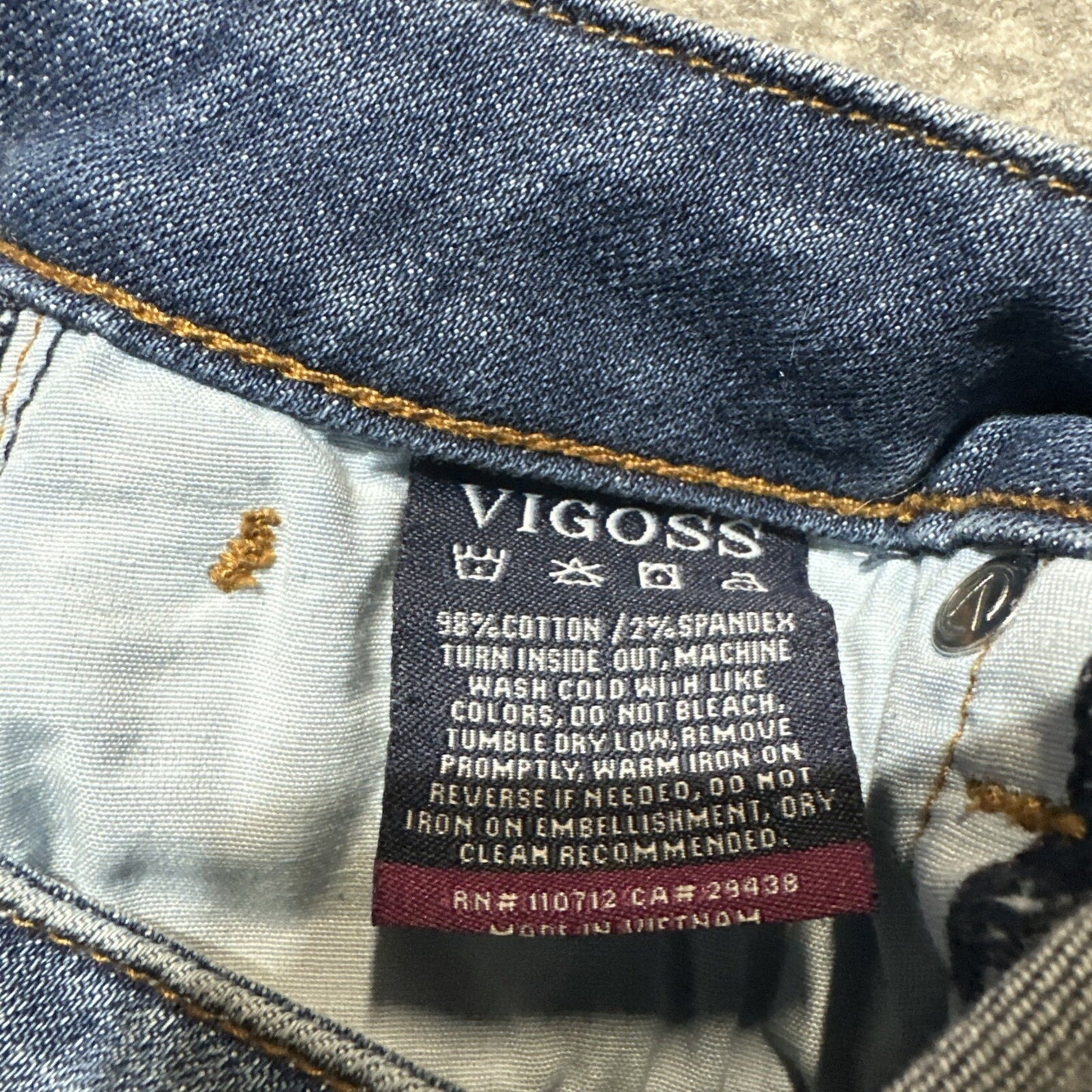 Vigoss Distressed Jagger Skinny Jeans Women's Size 25 / 28 Blue Denim Zip Pocket