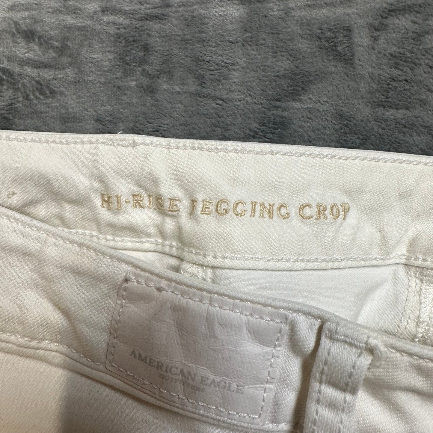American Eagle Super Stretch X Jegging Crop Jeans Women 2 XLong White Distressed