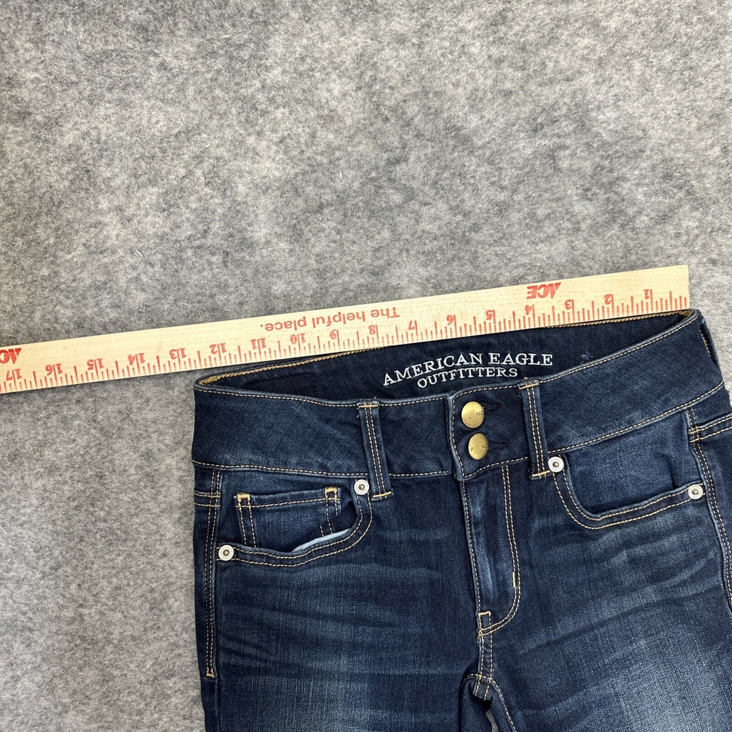 American Eagle Artist Crop Super Stretch Women's Jeans Size 0 R Blue Denim